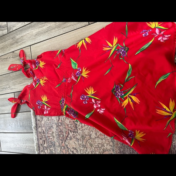 Vintage 60's 70's Rainbow Paradise Hawaii floral summer sun dress M/L - Picture 4 of 4